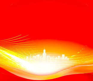 红色动感城市光芒背景图