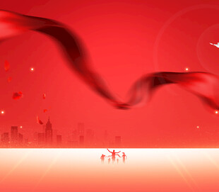 红色飘带喜庆背景画面