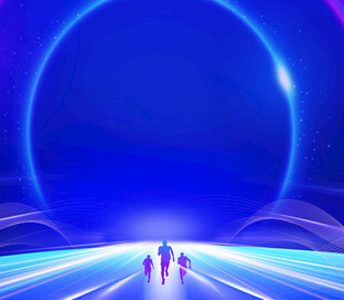 梦幻蓝光通道中的前行者