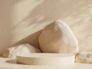 简约米色几何雕塑摆件