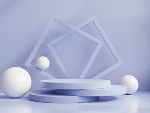 简约几何风格三维静物场景