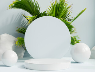 简约白色产品展示场景