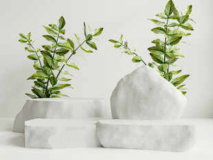 简约大理石花瓶绿植摆件