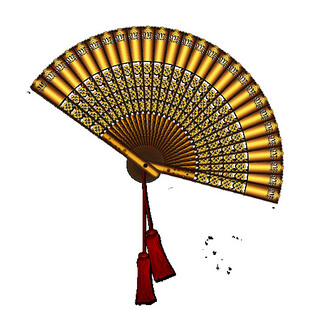 古典折扇流苏摇曳生姿