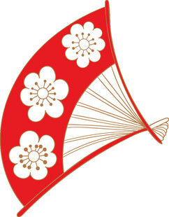 日式红花折扇