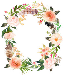 水彩花卉花环图案设计