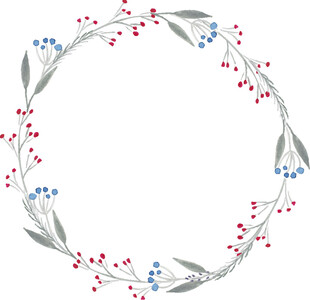 花卉浆果装饰圆形花环