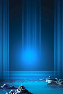梦幻蓝色舞台背景场景