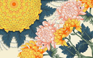 中式花卉图案背景设计