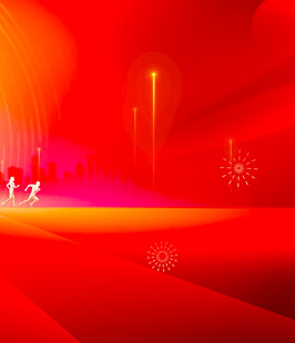 梦幻红色光影艺术场景