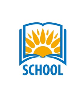 书本太阳标志学校图标