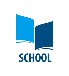 蓝色翻开书本学校标志