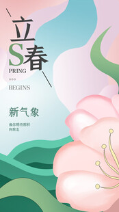 立春花卉海报