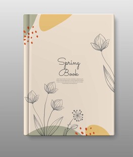 花卉简约风笔记本封面设计