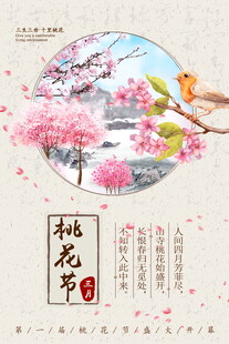 春日桃花节美景图