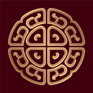 中式金色传统花纹图案