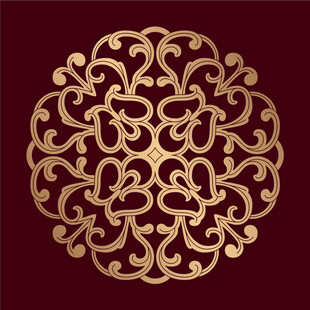 中式金色传统花纹图案