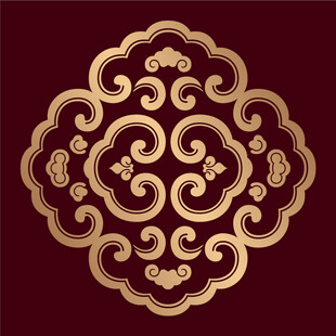 中式金色传统花纹图案