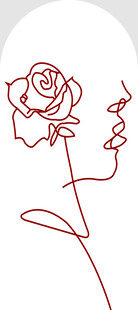 玫瑰线条头像设计艺术