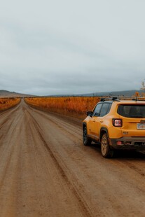 越野汽车行驶在旷野土路