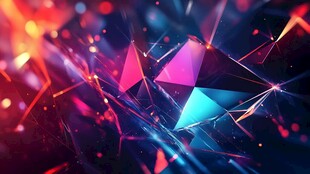 炫彩几何抽象光影画面