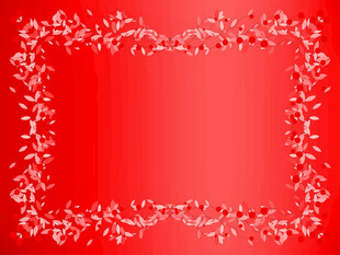 红色花纹边框背景图