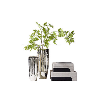 简约花瓶与绿植组合摆件