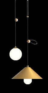 简约金属吊灯双球组合