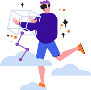 男子畅享虚拟现实体验