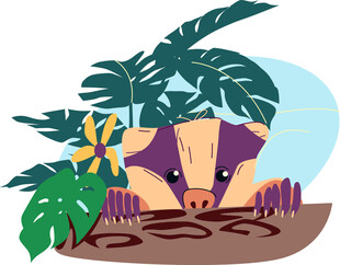 丛林中的可爱食蚁兽