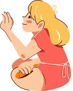 坐着的金发女子