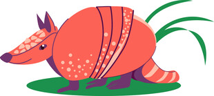 卡通犰狳形象插画