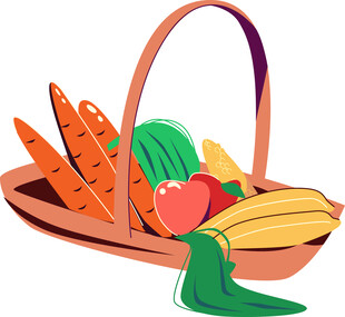 装满蔬果的精美篮子