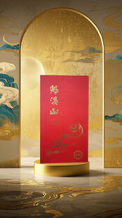 中式金框红底荣誉证书展示