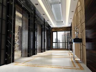 豪华现代风格的电梯厅走廊