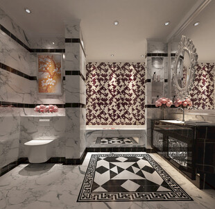 现代奢华大理石装饰浴室