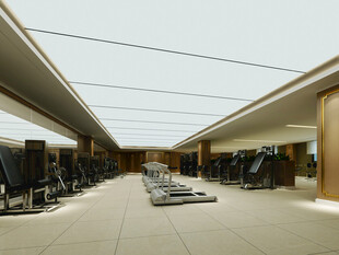 宽敞健身房内景展示