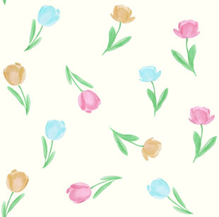 手绘多彩花卉图案背景