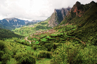 山间绿野村落美景