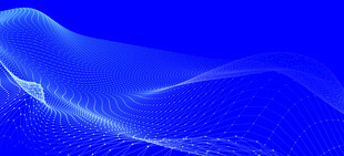 蓝色波浪线条科技背景图