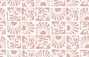 粉色几何太阳花纹图案