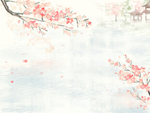 水墨风烂漫樱花美景图