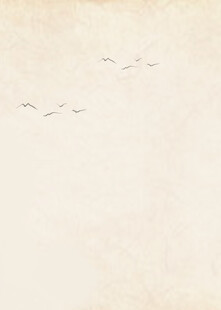 复古纸张上的飞鸟痕迹