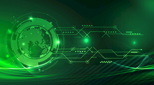 科技感绿色未来虚拟界面