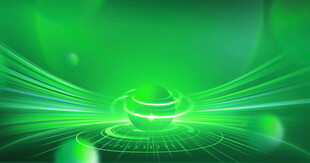 绿色科技感球体光束背景