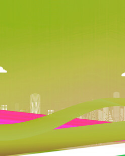 绿色梦幻风景插画