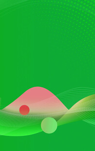 绿色山丘上的红色元素