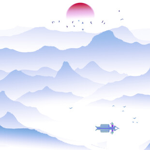 水墨山水间的诗意景致