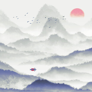 水墨山水间的诗意景象