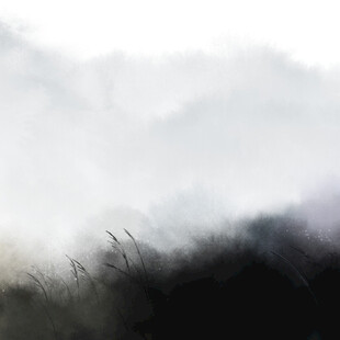 水墨风格朦胧雾景画面